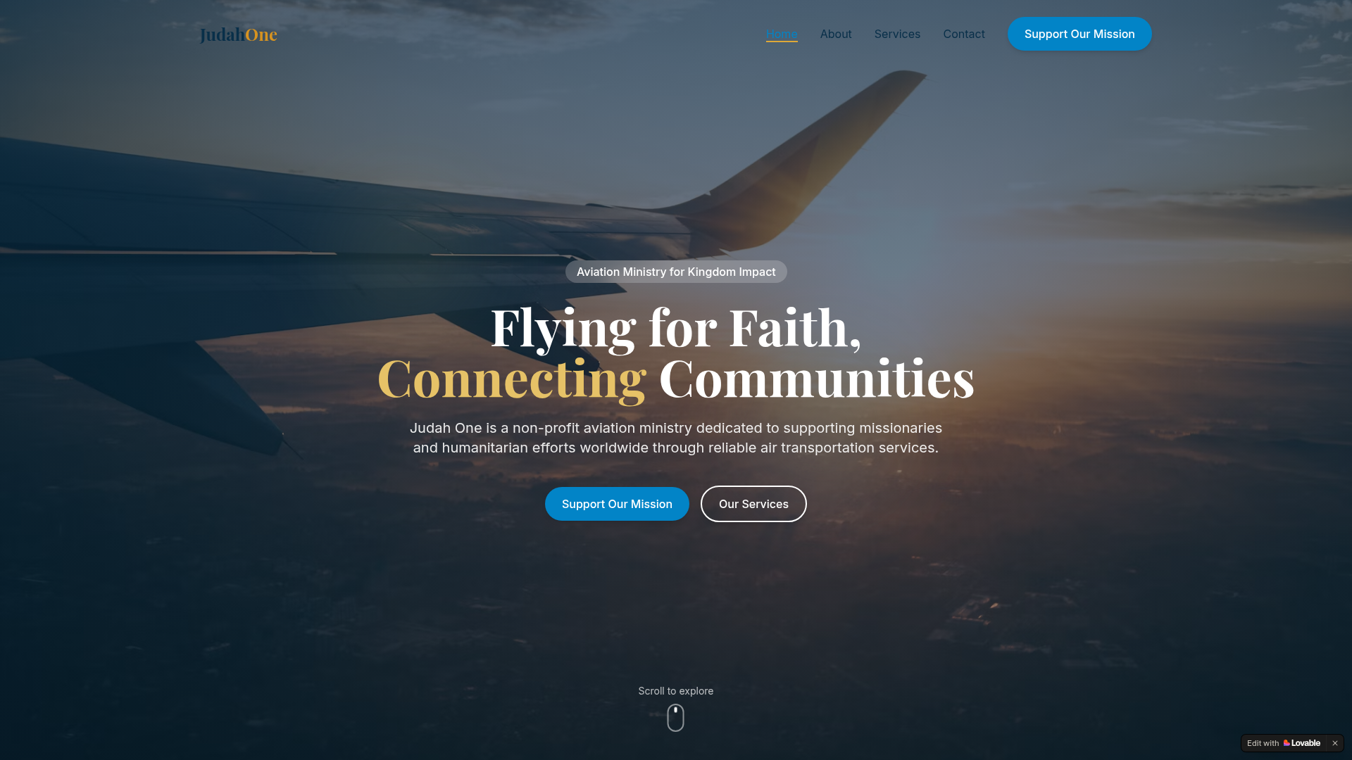Judah One Aviation website screenshot